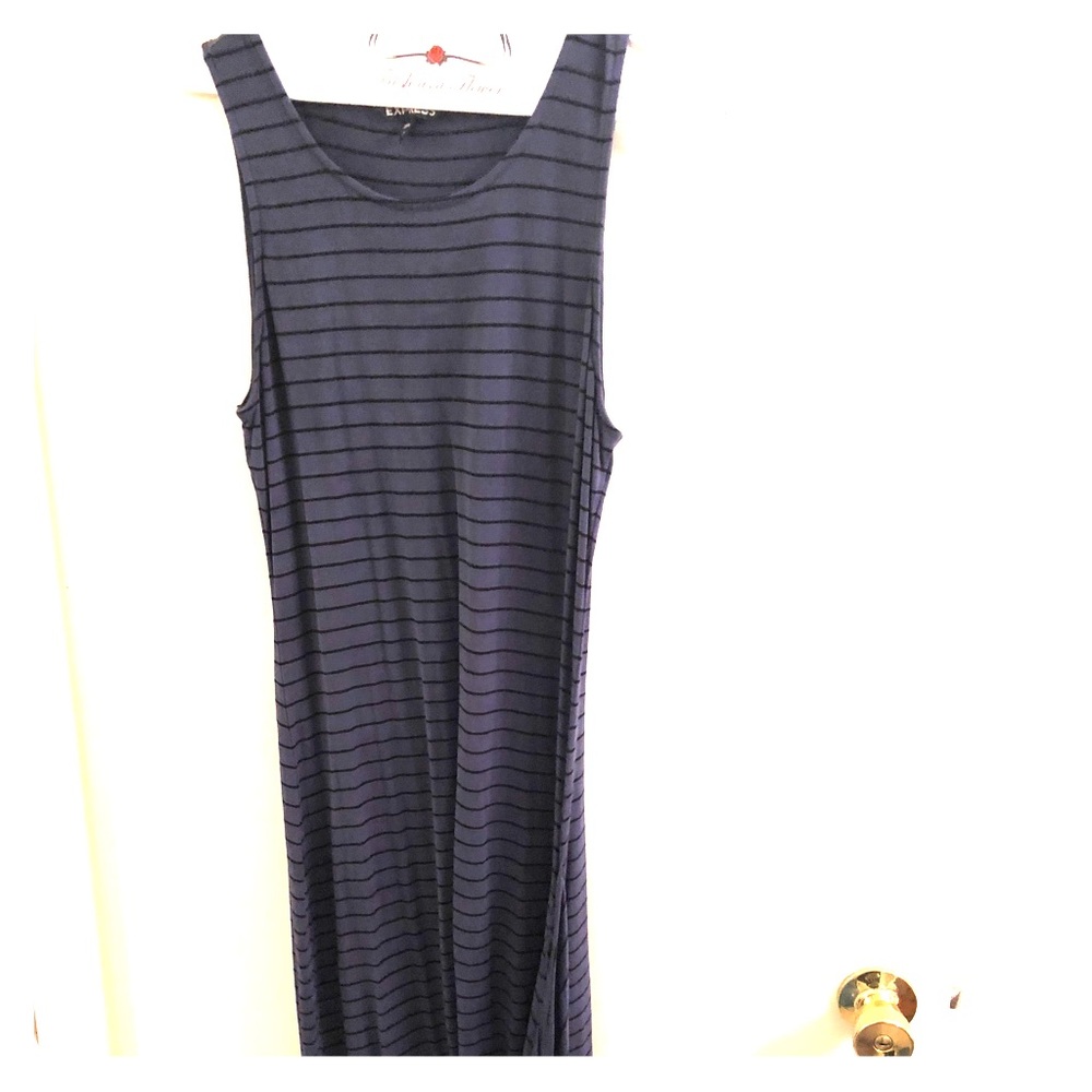 Blue maxi with black strip detail